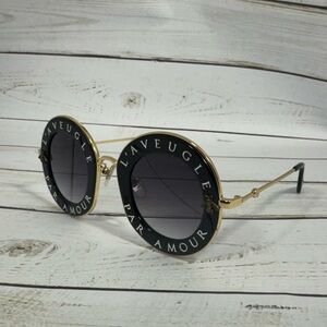 Gucci Women Sunglasses GG0113S Oversized Round Black/